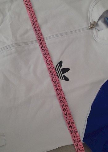 xl Beden mavi Renk Kadın Beyaz Adidas Fermuarlı Eşofman Üstü