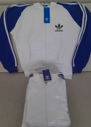 Kadın Beyaz Adidas Fermuarlı Eşofman Üstü