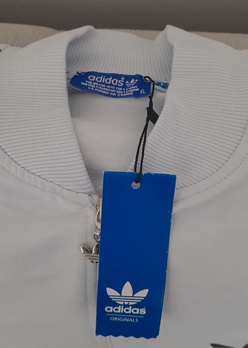 Adidas adidas Beyaz Kırmızı Fermuarlı Kadın Ceket