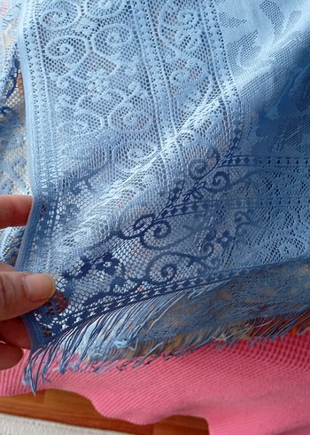 Nakışlı Mavi Gri Dekoratif Yastık Kılıfı - Görsel 2