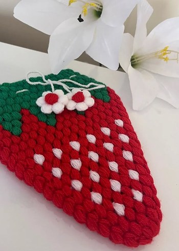 Nakışlı Renkli Çilek Desenli lif