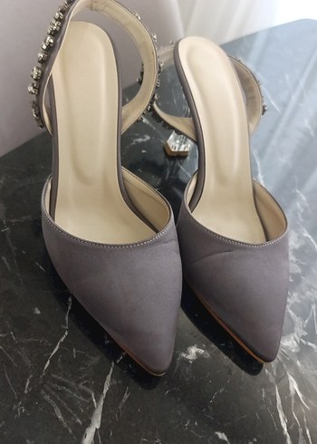 Diğer Diger indigo Süet Stiletto Topuklu Abiye Ayakkabı