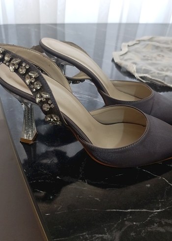 Diger indigo Süet Stiletto Topuklu Abiye Ayakkabı