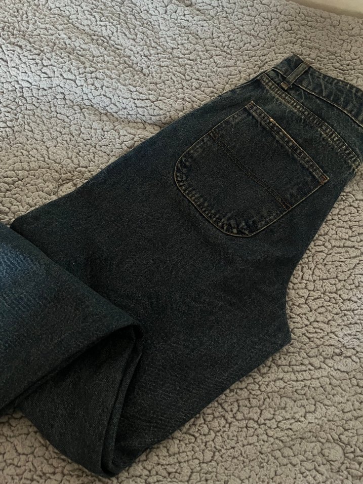 Gri Kadın Bol Kesim Midi Kot Pantolon - Görsel 2