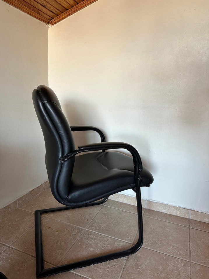 siyah deri sandalye - Görsel 2