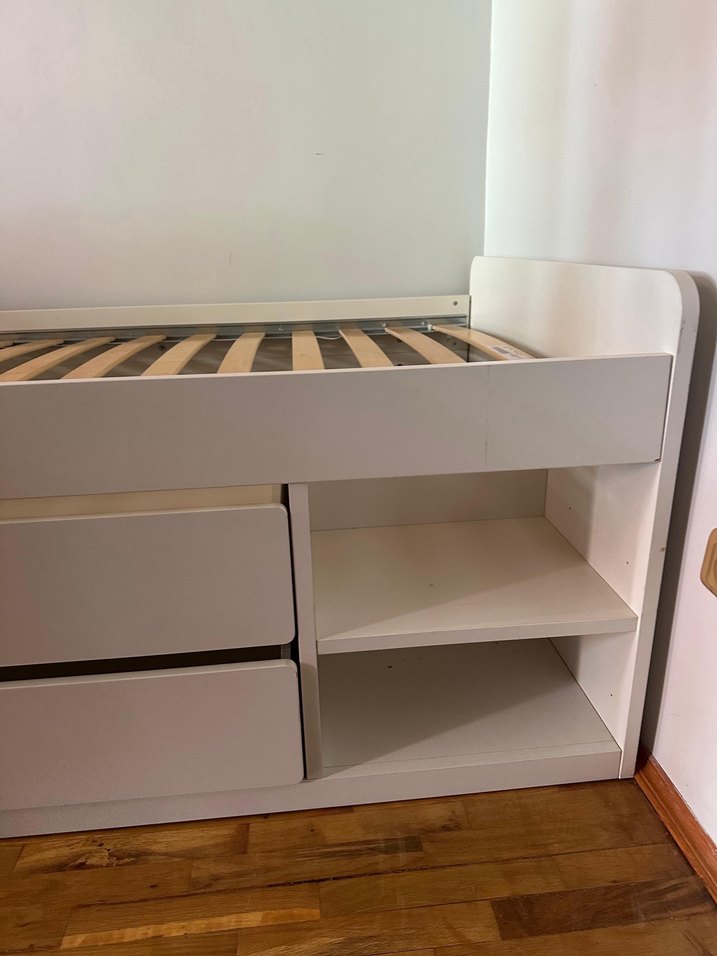 İKEA SLÄKT/LURÖY
tek kişilik baza, beyaz,90x200 cm 4 çekmeceli - Görsel 4