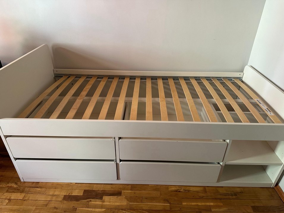 İKEA SLÄKT/LURÖY
tek kişilik baza, beyaz,90x200 cm 4 çekmeceli - Görsel 2