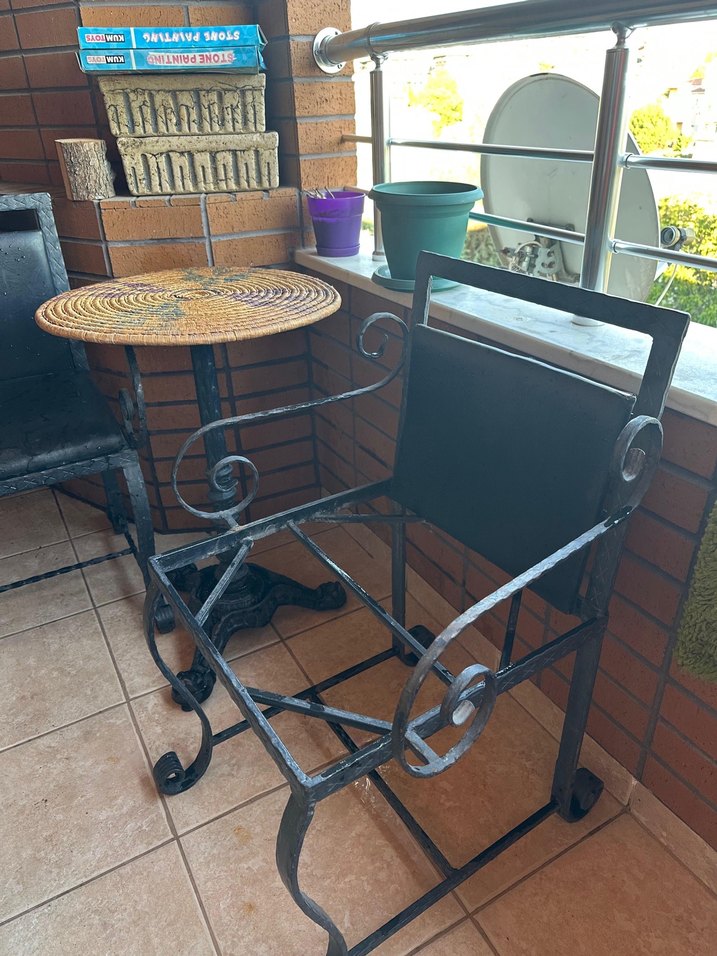 Vintage Demir Sandalye Takımı ve Masa Ayağı-Bahçeye Uygun - Görsel 4