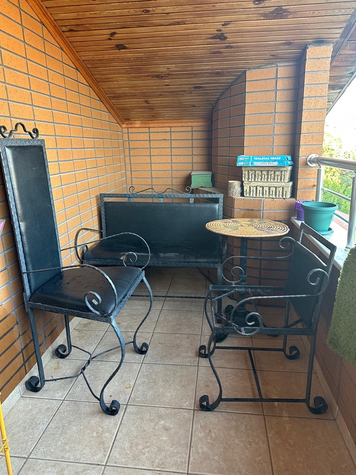 Vintage Demir Sandalye Takımı ve Masa Ayağı-Bahçeye Uygun - Görsel 2