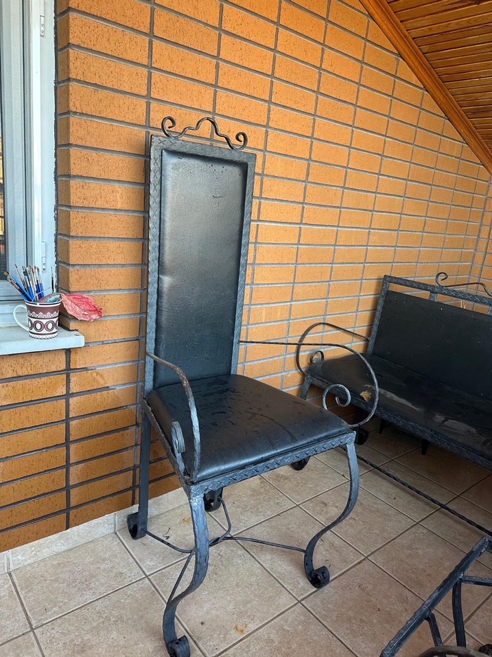 Vintage Demir Sandalye Takımı ve Masa Ayağı-Bahçeye Uygun - Görsel 3