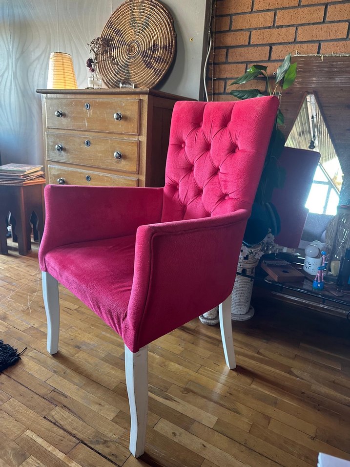 Pembe Kadife tekli koltuk - Görsel 4