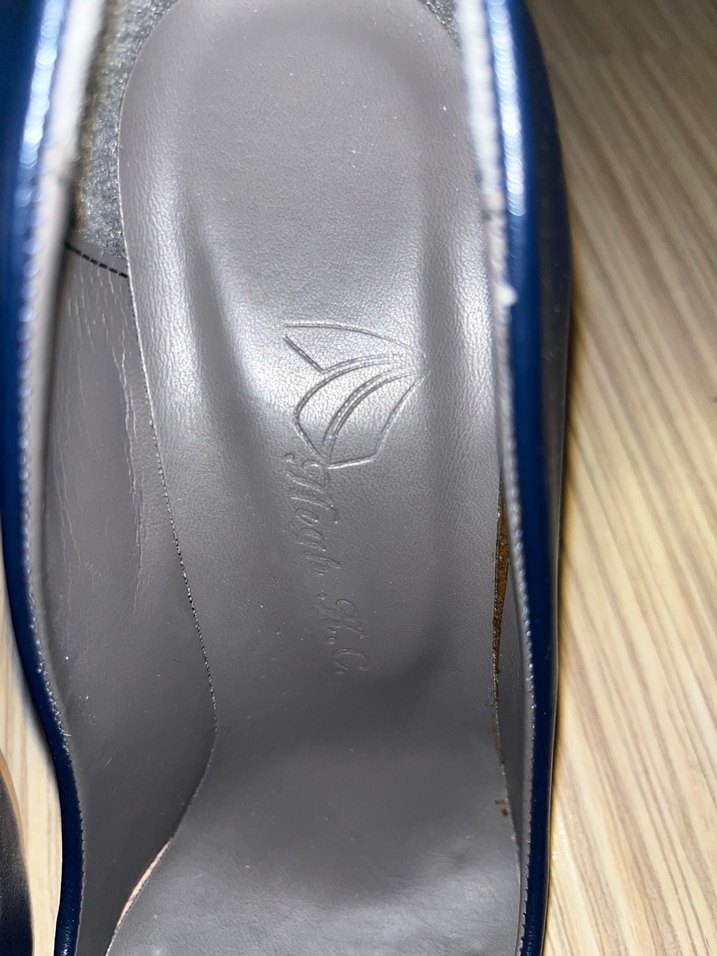 Klasik Lacivert Deri Stiletto - Görsel 4