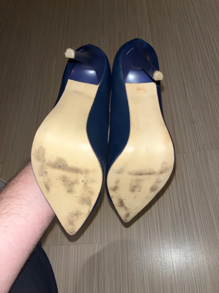 Klasik Lacivert Deri Stiletto - Görsel 3