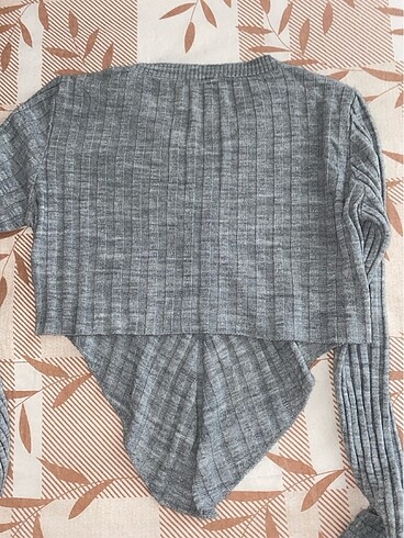 s Beden gri Renk Crop kazak trendyol