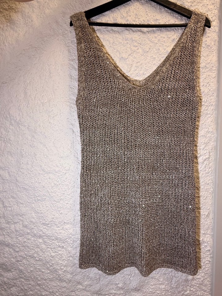 Gri V Yakalı parlak plaj elbisesi - Görsel 4