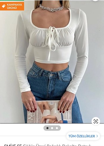 Beyaz Crop Bluz