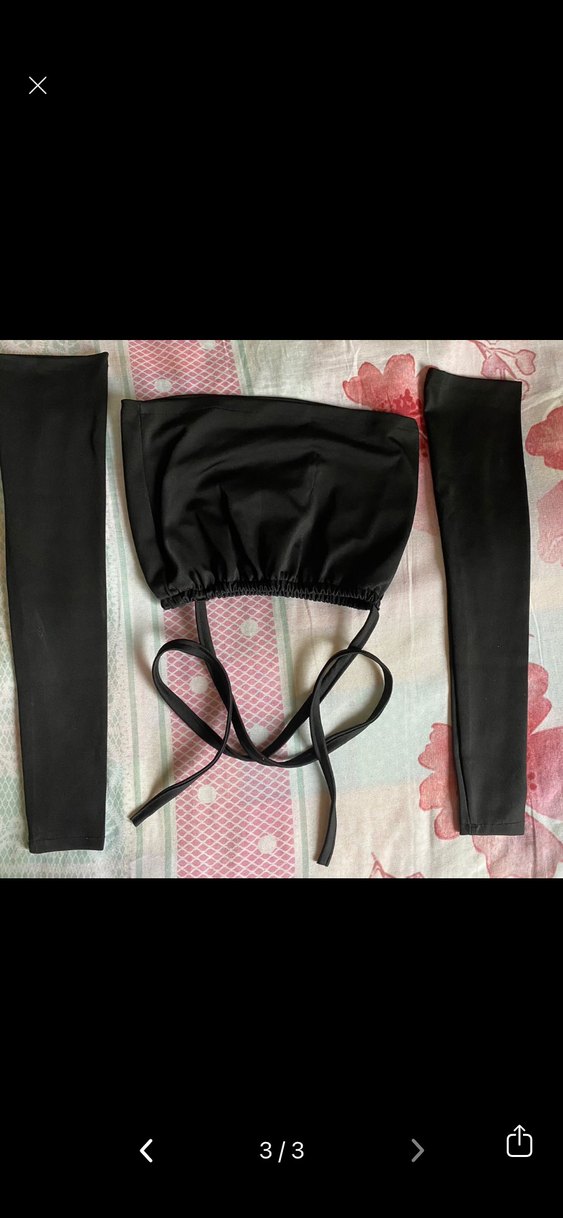 Siyah Straplez bağlamalı crop ve Kolluk - Görsel 2