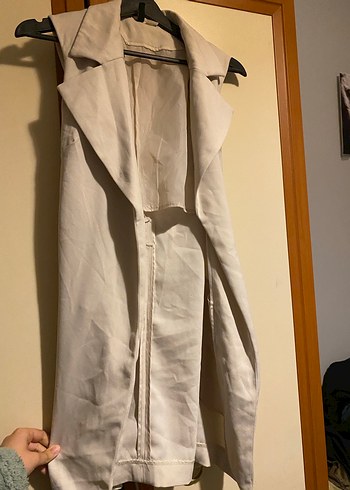 H&M Kemerli Kolsuz Uzun Yelek - Görsel 2