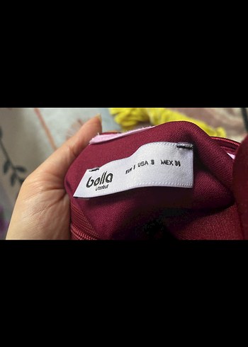 Bordo Drapeli straplez Uzun Abiye - Görsel 2