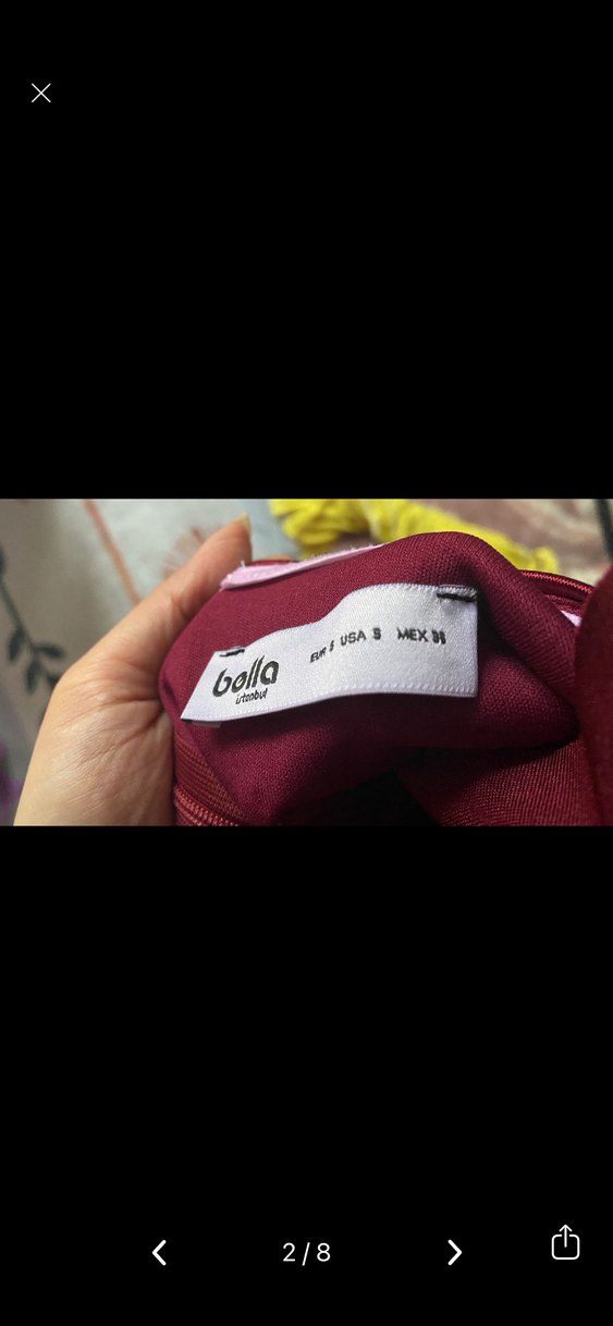 Bordo Drapeli straplez Uzun Abiye - Görsel 2