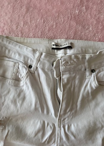 Koton Beyaz Yırtık Detaylı erkek Skinny Jean