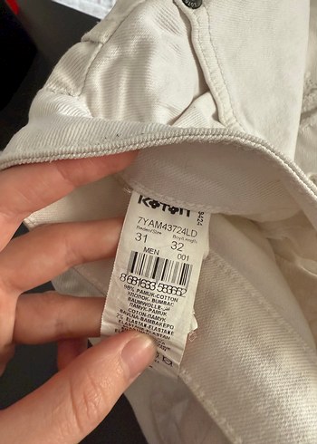 Beyaz Yırtık Detaylı erkek Skinny Jean