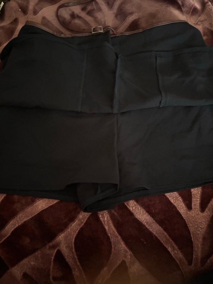 Lacivert Deri Kemerli Mini Etek - Görsel 3