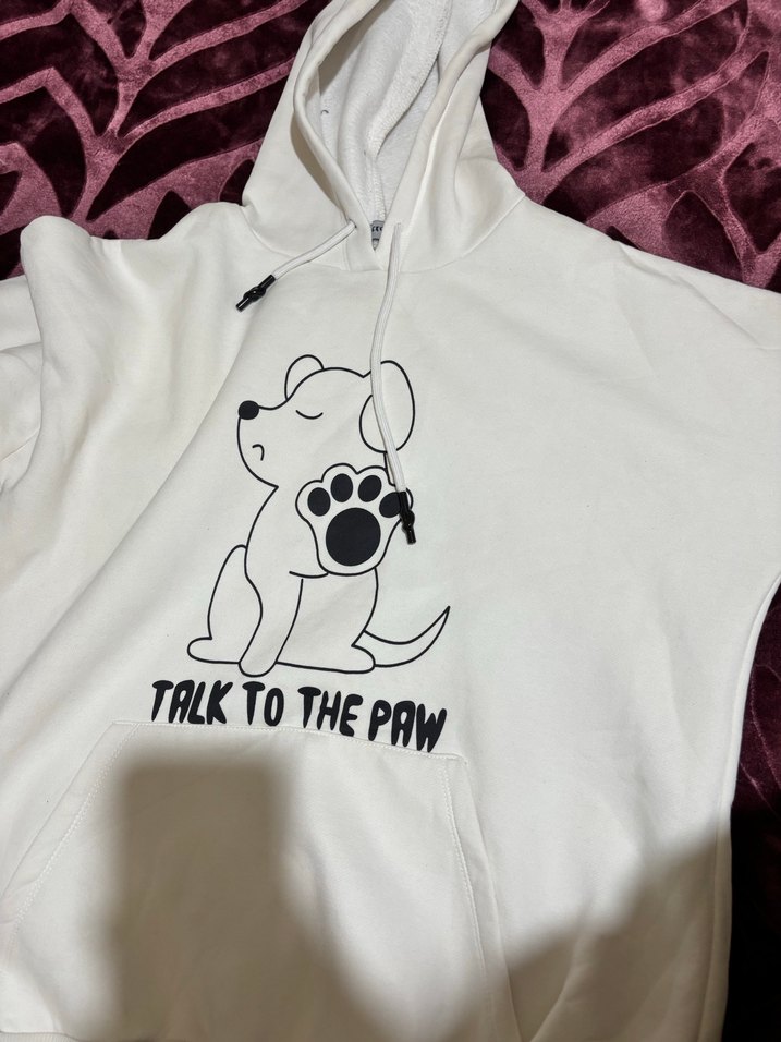 Kadın Beyaz Kapüşonlu Baskılı Sweatshirt - Görsel 2