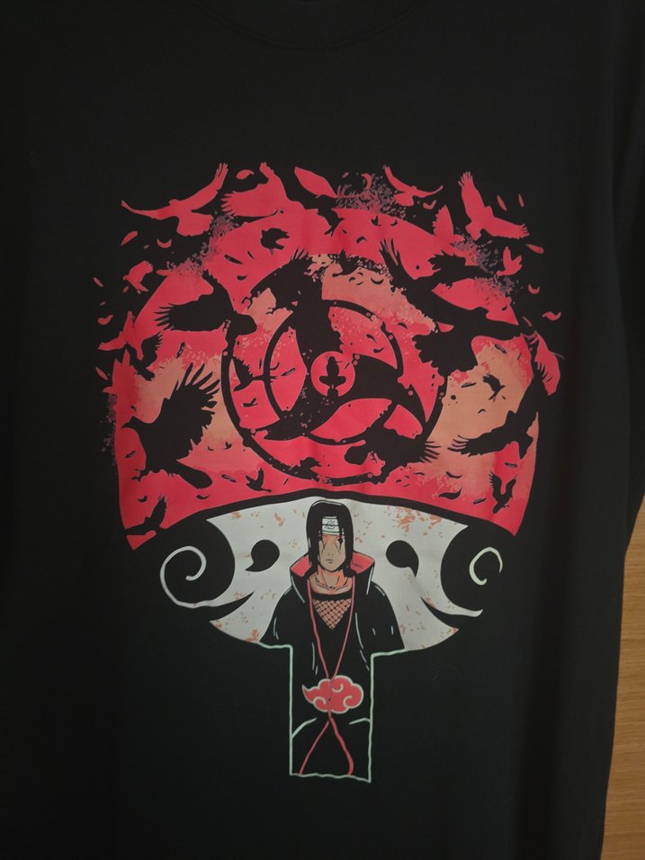 Erkek Siyah Baskılı anime tişört - Görsel 2