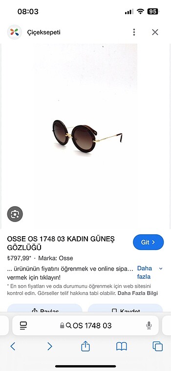 Osse güneş gözlüğü