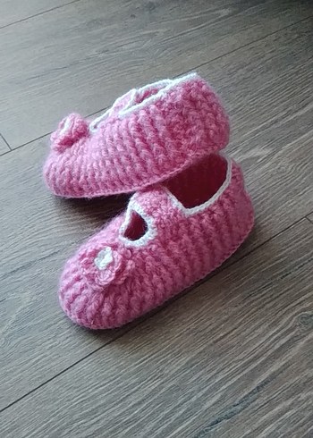 16 Beden Diger Kız Çocuk Pembe Örgü Ev Botu