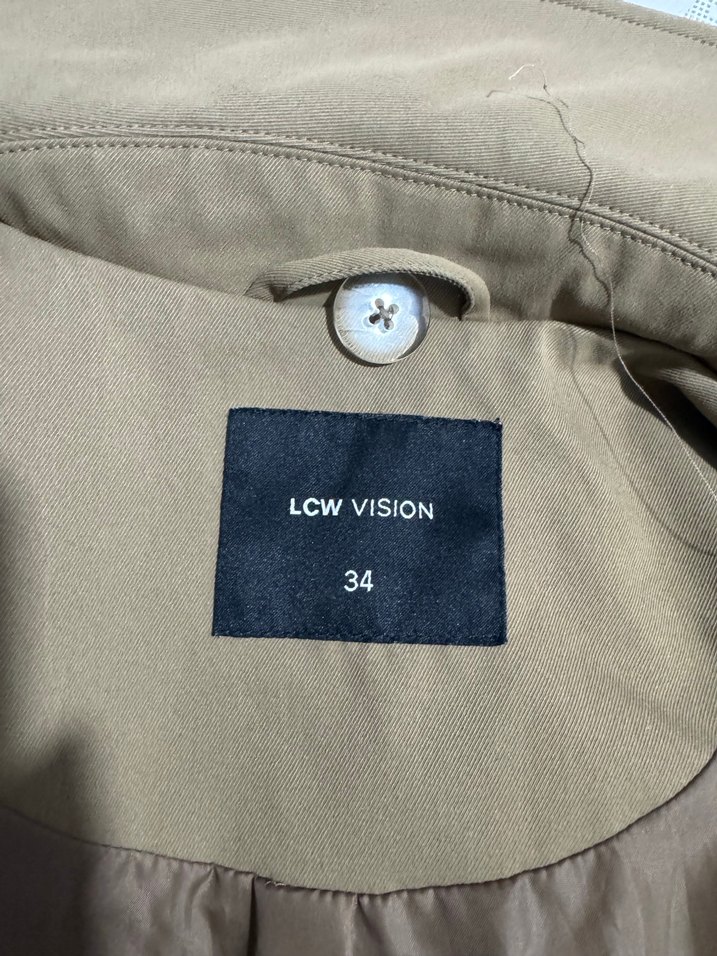 Bej Düğmeli Midi Trençkot - Görsel 3