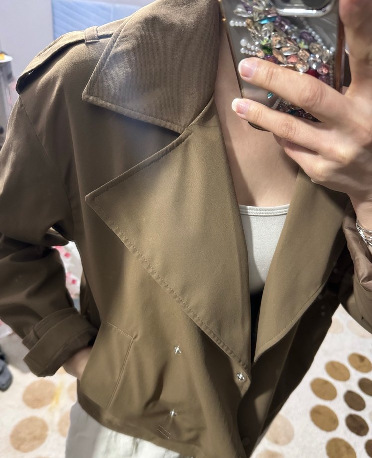 Bej Düğmeli Midi Trençkot - Görsel 2