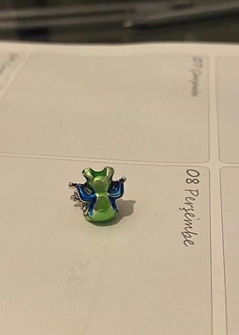 kurbagali gümüş kaplama pandora charm - Görsel 2