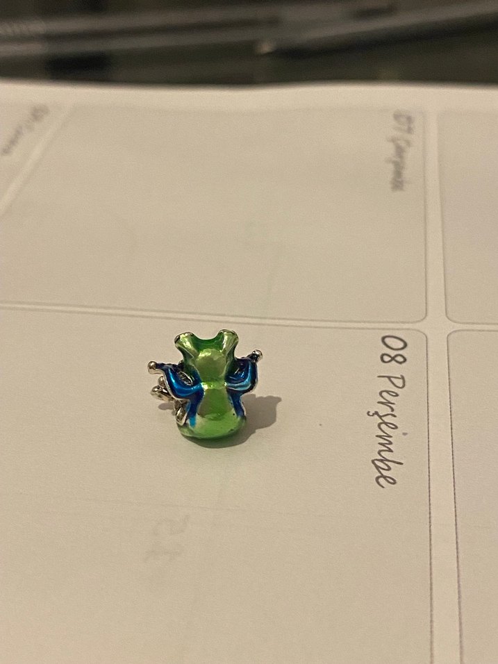 kurbagali gümüş kaplama pandora charm - Görsel 2