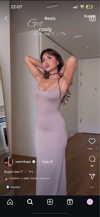 xs Beden camel Renk uzun streç elbise