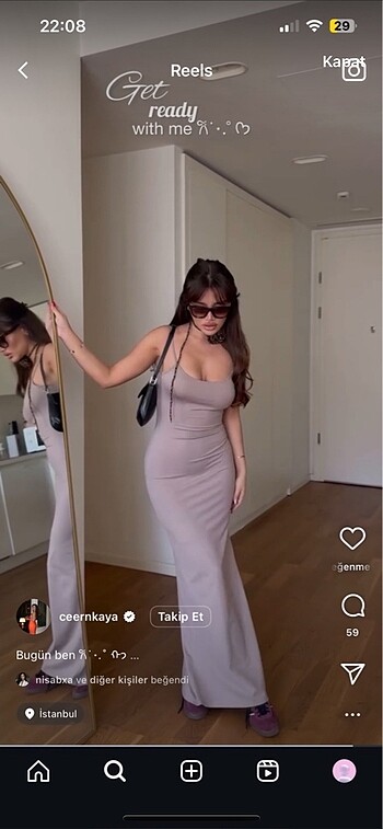 xs Beden uzun streç elbise