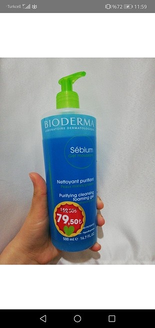 bioderma sebium yüz yıkama jeli 
