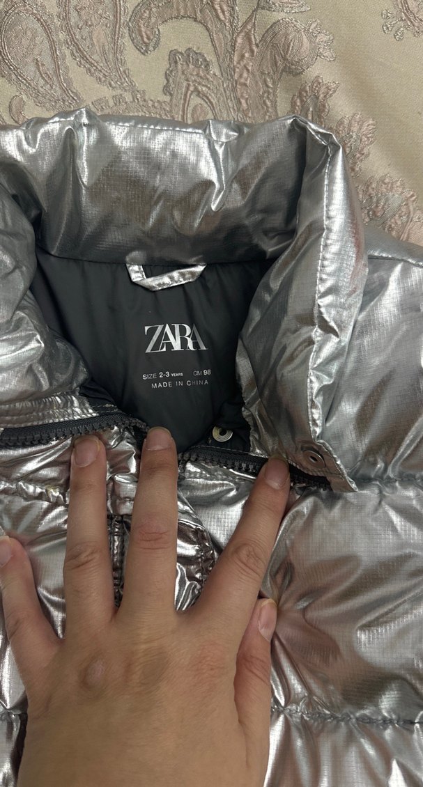 Zara Gri Metalik çocuk Kışlık Mont - Görsel 2