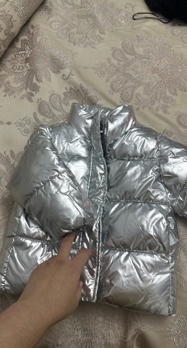 Zara Gri Metalik çocuk Kışlık Mont - Görsel 4