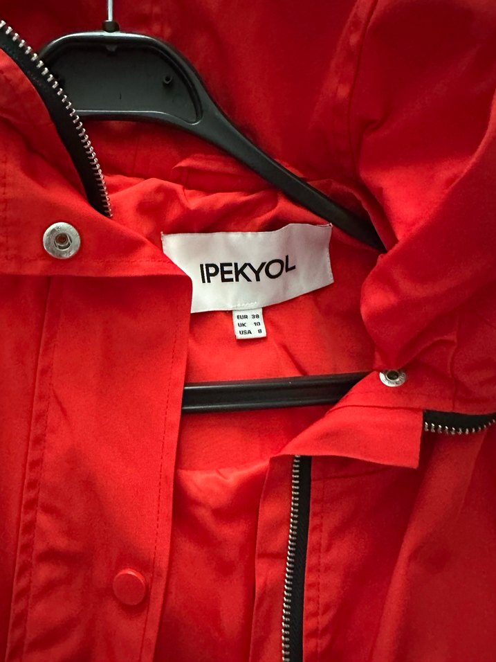 İpekyol Kırmızı Düğmeli Midi Kadın Ceket - Görsel 2