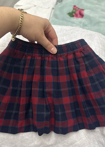 Zara Kız çocuk Kırmızı Ekoseli Mini Etek - Görsel 3