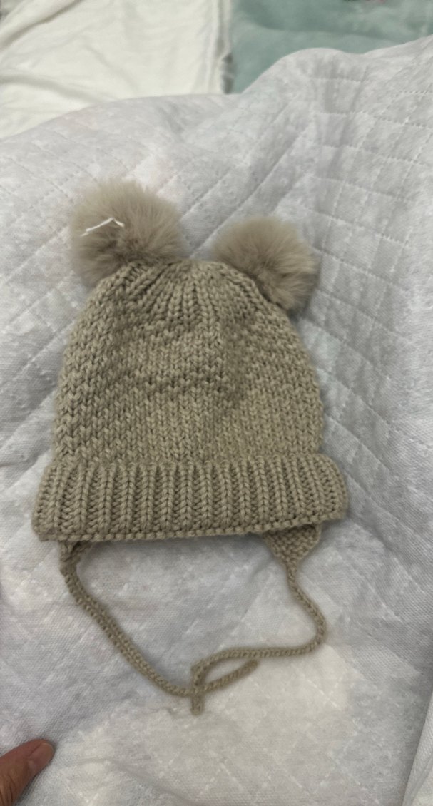 Vizon İpli Çocuk Bere İki Ponponlu 0-6 ay - Görsel 3