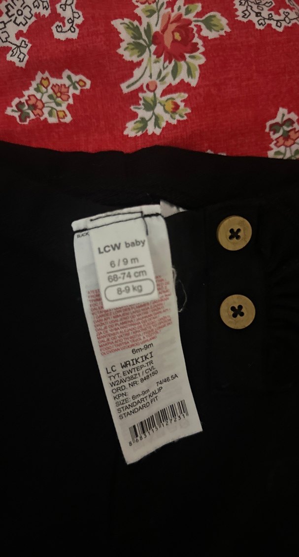 Lcw Düğmeli siyah kız bebek tayt pantolon - Görsel 2