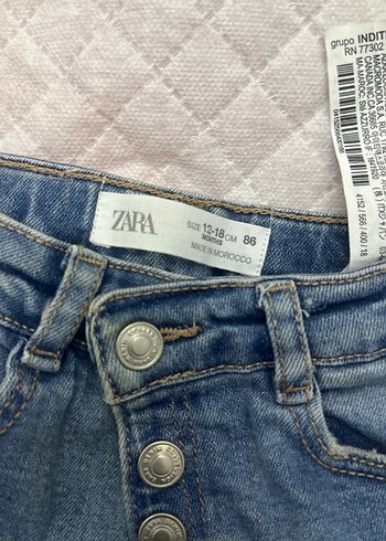 Zara Düğmeli dar Kesim Mavi Kot Pantolon - Görsel 3