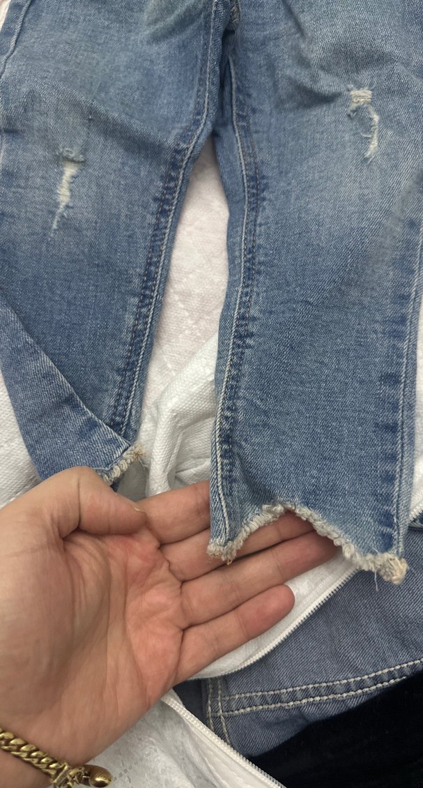 Zara Düğmeli dar Kesim Mavi Kot Pantolon - Görsel 4