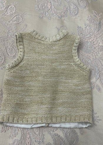 Lcw Kız Çocuk Bej Örgü Süet Yelek - Görsel 2