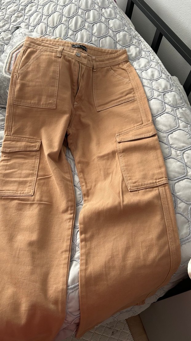 Bej Renk Salaş Kadın Kot Pantolon - Görsel 3