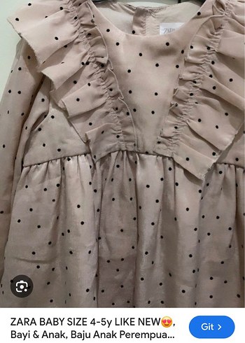 Zara Puantiyeli Pembe Kız Çocuk Elbise