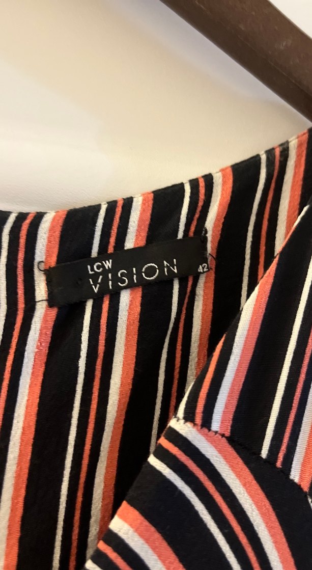 Kadın Kahverengi Çizgili Uzun Tulum - Görsel 3